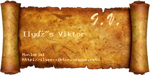 Ilyés Viktor névjegykártya